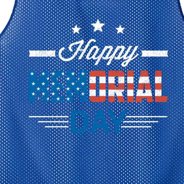 Happy Memorial Day Gift American Flag Patriotic Gift Mesh Reversible Basketball Jersey Tank