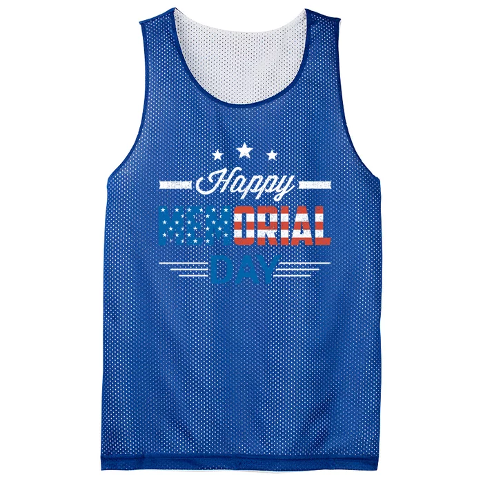 Happy Memorial Day Gift American Flag Patriotic Gift Mesh Reversible Basketball Jersey Tank