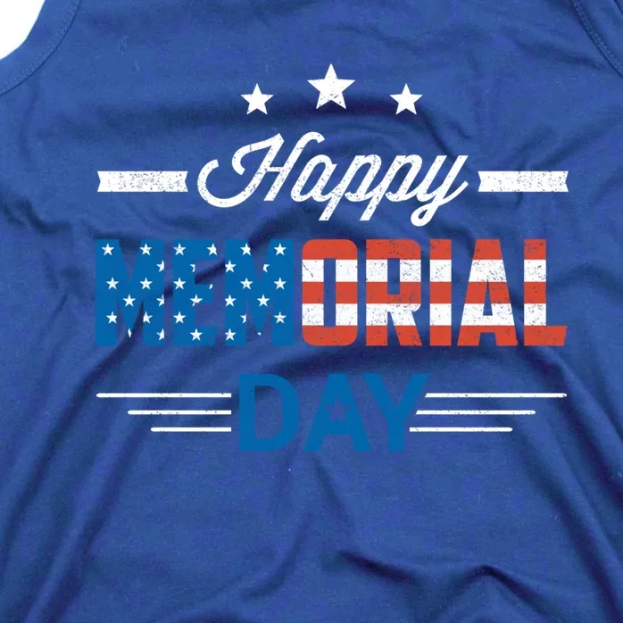 Happy Memorial Day Gift American Flag Patriotic Gift Tank Top