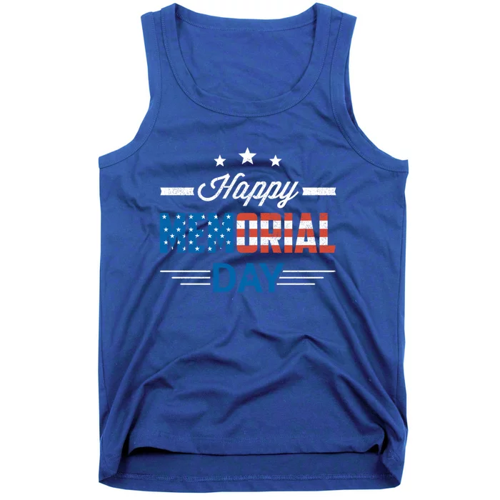 Happy Memorial Day Gift American Flag Patriotic Gift Tank Top