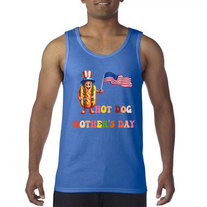 Happy MotherS Day Hot Dog With Funny American Flag Hotdog Gift Tank Top