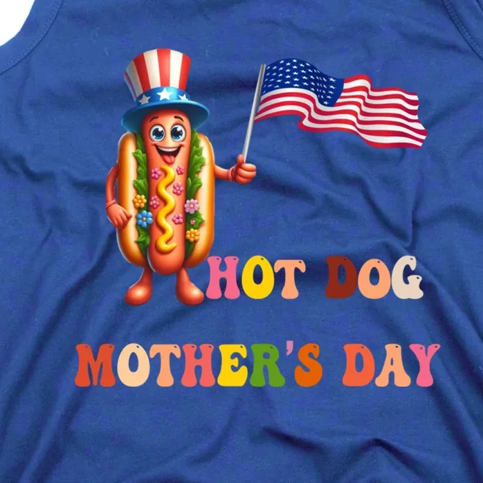 Happy MotherS Day Hot Dog With Funny American Flag Hotdog Gift Tank Top