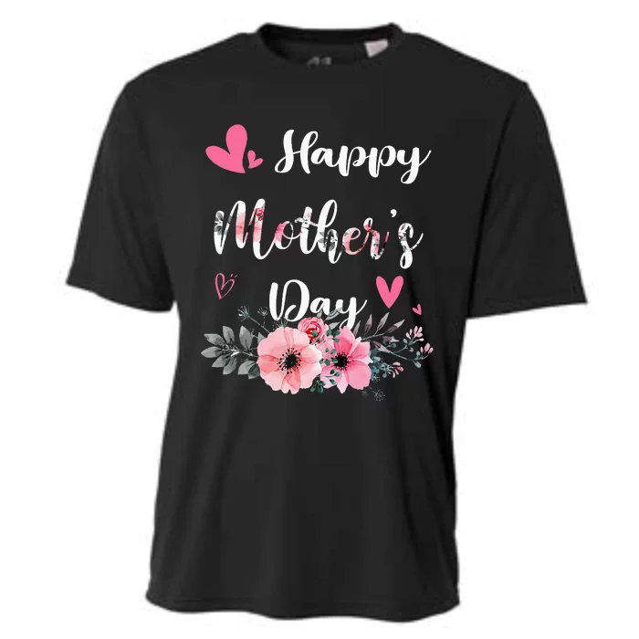 Happy MotherS Day 2024 Cute Floral Grandma Cooling Performance Crew T-Shirt