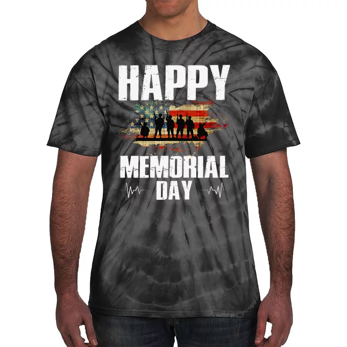 Happy Memorial Day USA Flag American Patriotic Tie-Dye T-Shirt