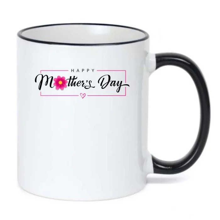 Happy Mothers Day Flower Gift Black Color Changing Mug