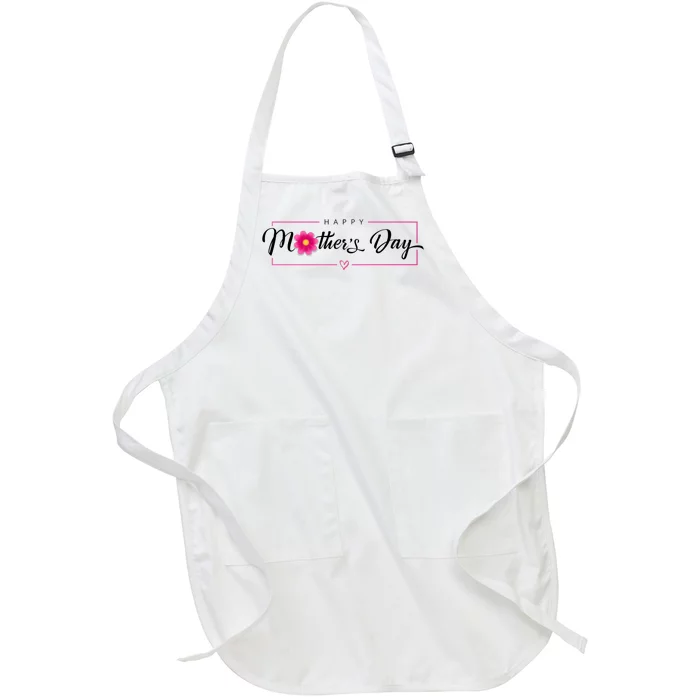 Happy Mothers Day Flower Gift Full-Length Apron With Pocket