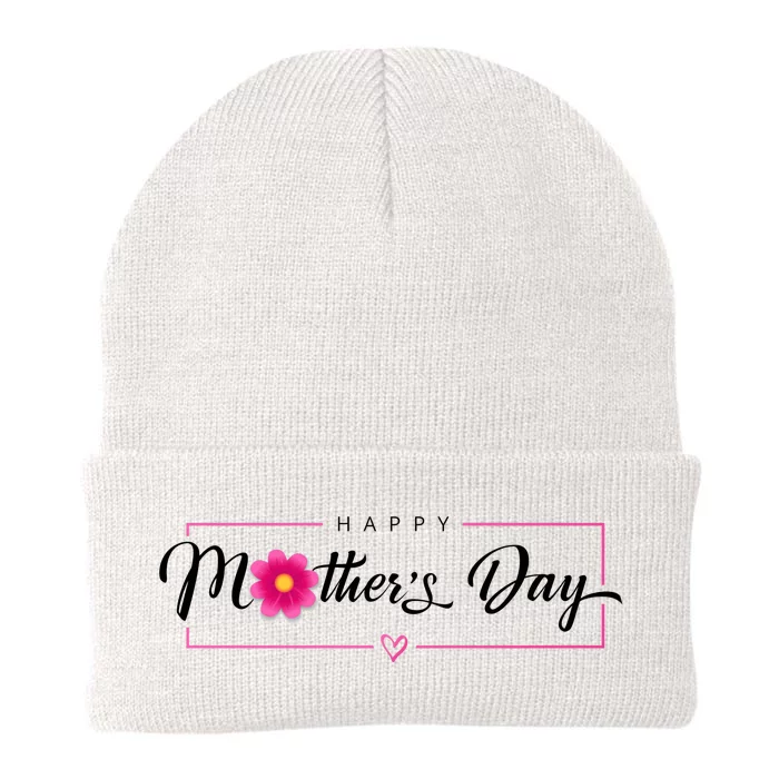 Happy Mothers Day Flower Gift Knit Cap Winter Beanie