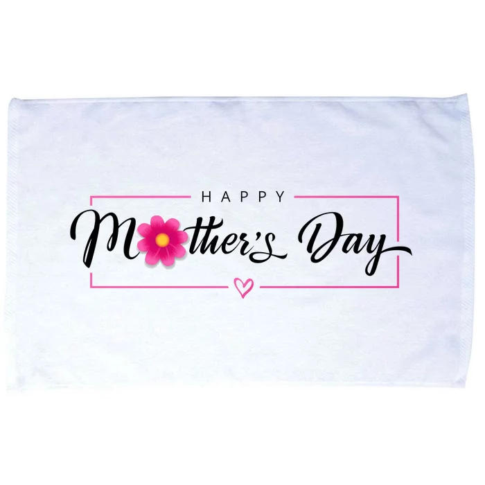 Happy Mothers Day Flower Gift Microfiber Hand Towel