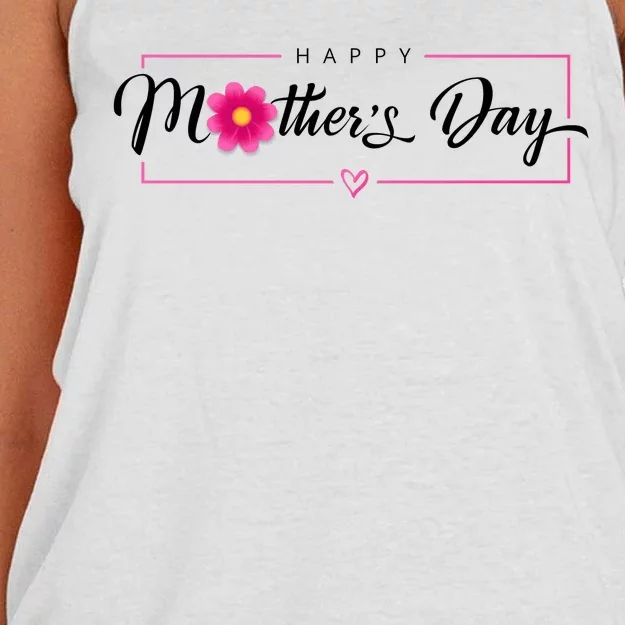 Happy Mothers Day Flower Gift Women's Knotted Racerback Tank