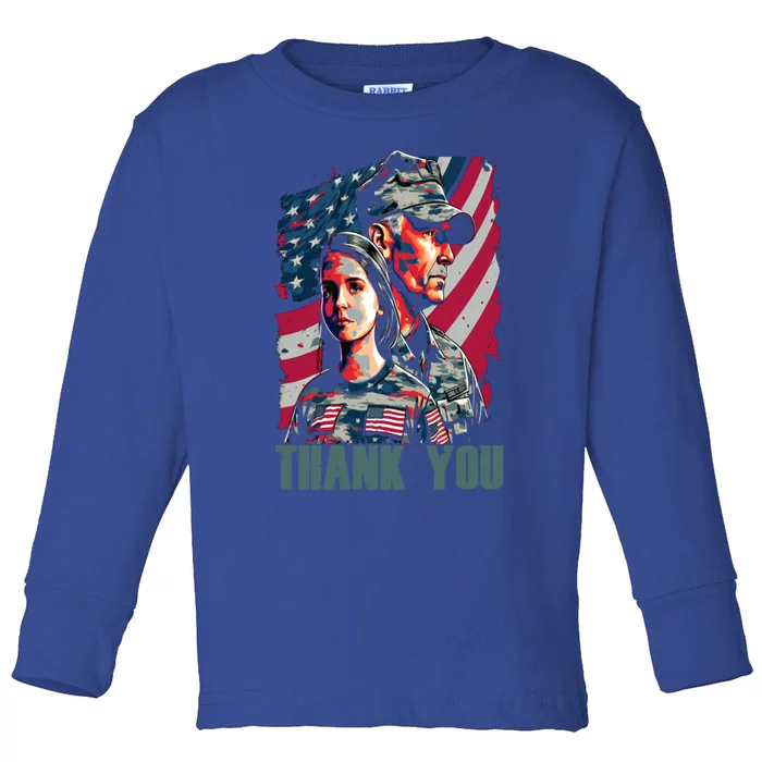 Happy Memorial Day Veteran Military Family Usa American Flag Gift Toddler Long Sleeve Shirt