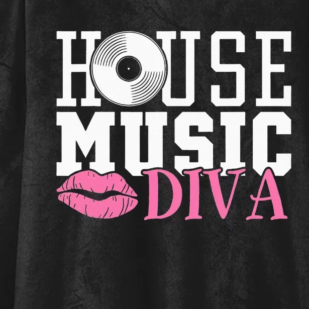 House Music Diva DJ EDM Rave Music Festival Hooded Wearable Blanket