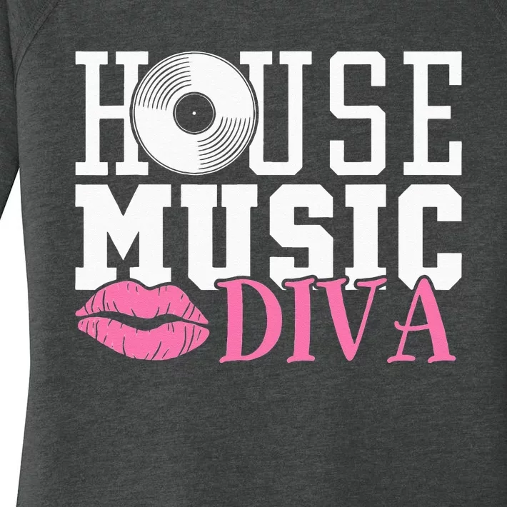 House Music Diva DJ EDM Rave Music Festival Women's Perfect Tri Tunic Long Sleeve Shirt