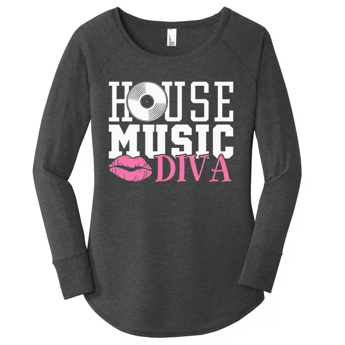 House Music Diva DJ EDM Rave Music Festival Women's Perfect Tri Tunic Long Sleeve Shirt