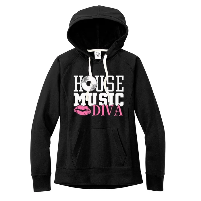 House Music Diva DJ EDM Rave Music Festival Women's Fleece Hoodie