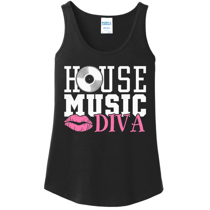 House Music Diva DJ EDM Rave Music Festival Ladies Essential Tank