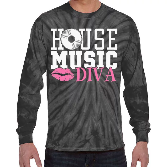 House Music Diva DJ EDM Rave Music Festival Tie-Dye Long Sleeve Shirt