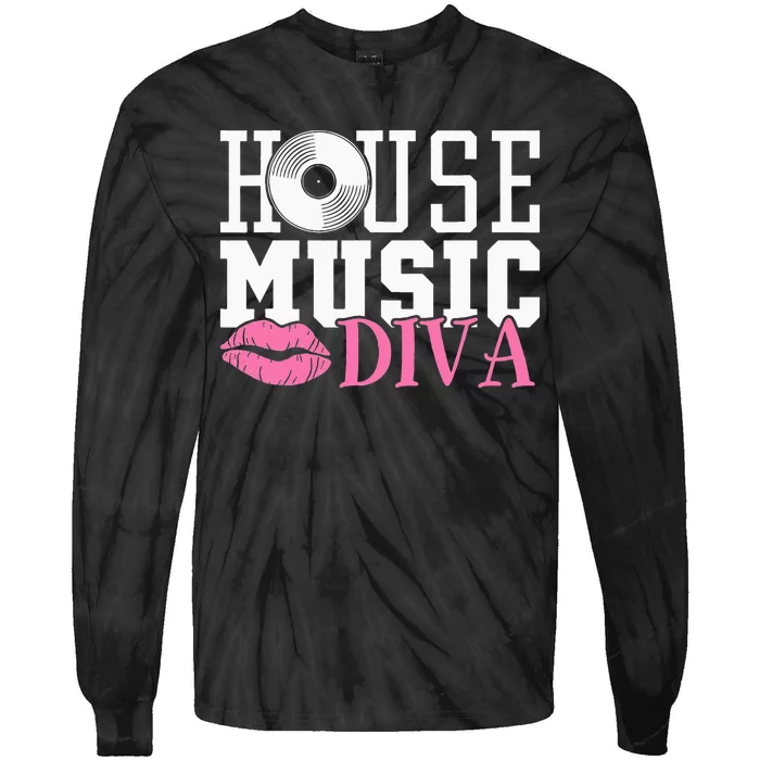 House Music Diva DJ EDM Rave Music Festival Tie-Dye Long Sleeve Shirt