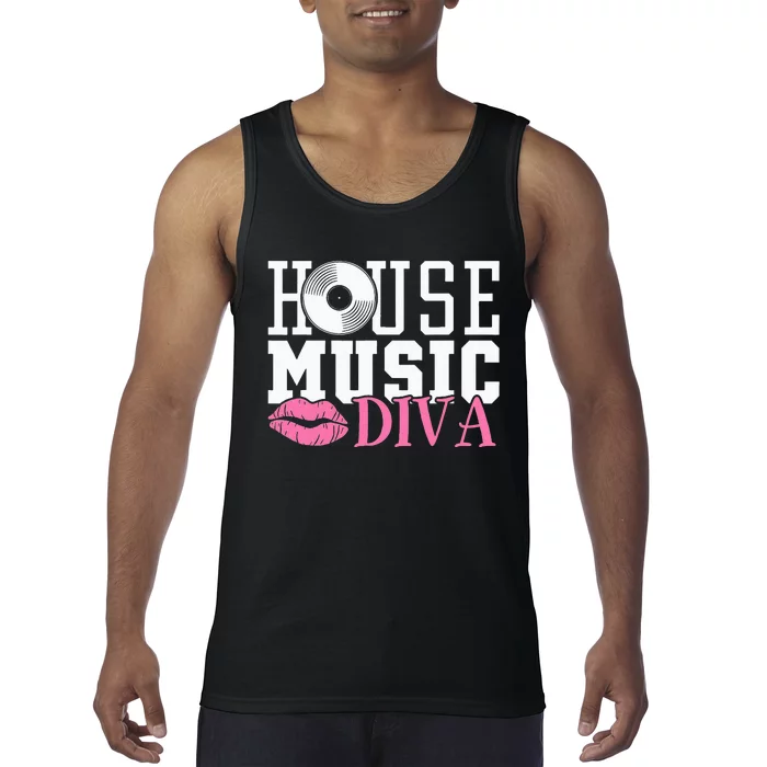 House Music Diva DJ EDM Rave Music Festival Tank Top