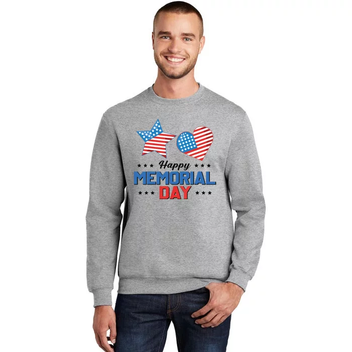 Happy Memorial Day 4th Of July American Flag Patriotic Tall Sweatshirt