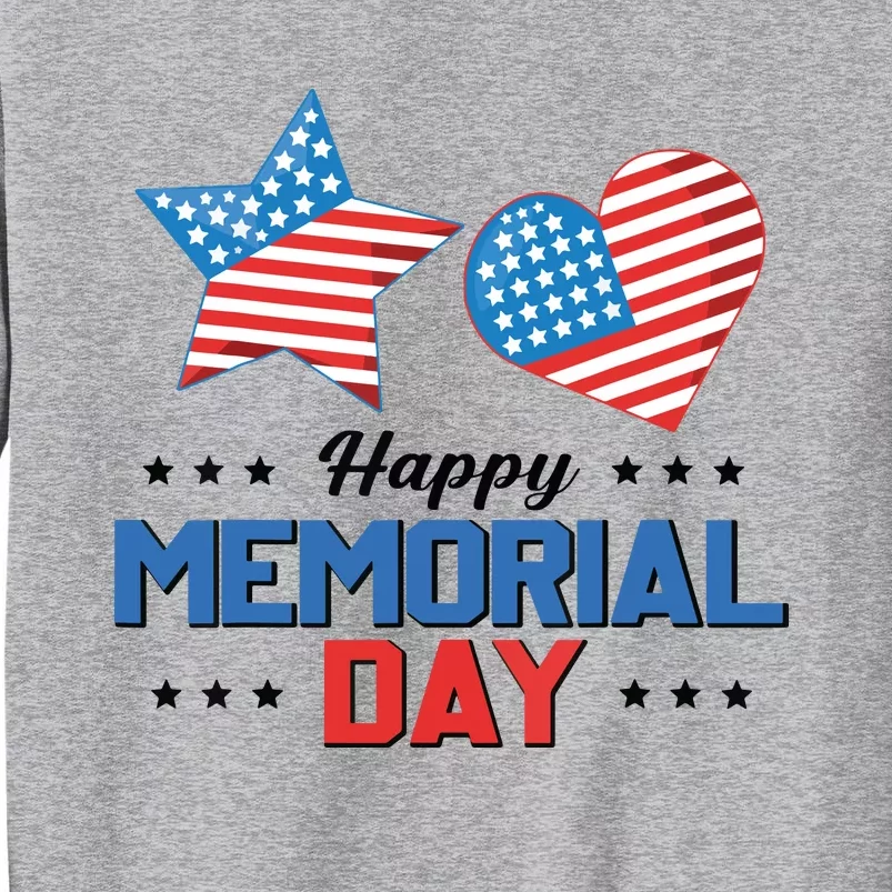 Happy Memorial Day 4th Of July American Flag Patriotic Tall Sweatshirt