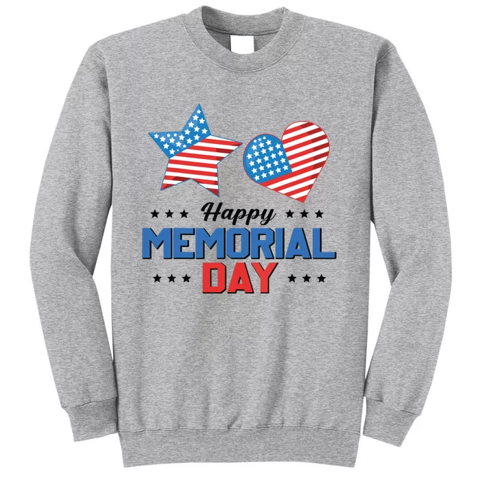 Happy Memorial Day 4th Of July American Flag Patriotic Tall Sweatshirt