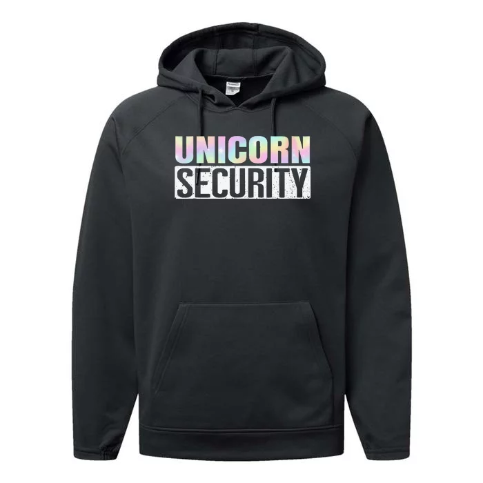 Halloween Mom Dad Daughter Unicorn Security Performance Fleece Hoodie