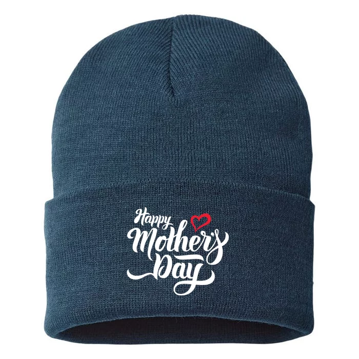 Happy Mother's Day Heart Gift Sustainable Knit Beanie