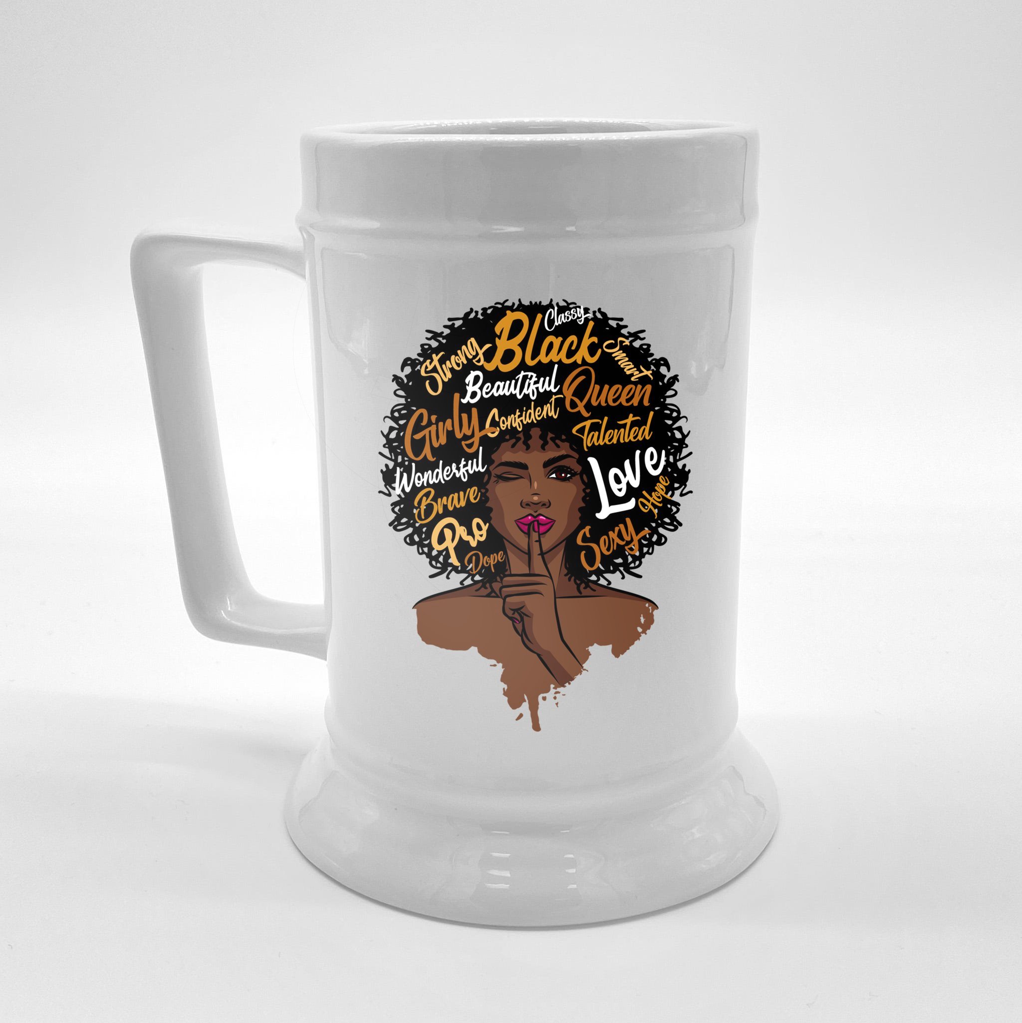 Happy Mother’s Day Black Mom Queen Afro African Gift Beer Stein ...