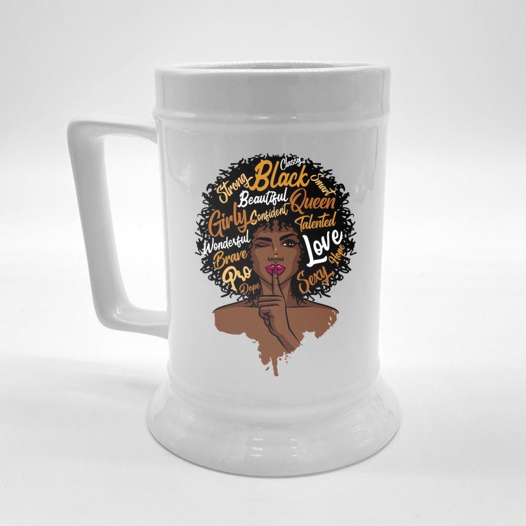 Happy Mother’s Day Black Mom Queen Afro African Gift Beer Stein ...