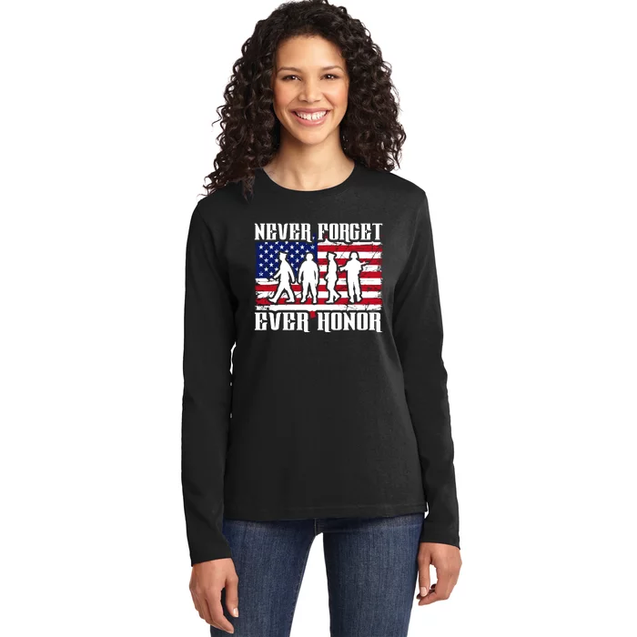 Happy Memorial Day Ladies Long Sleeve Shirt