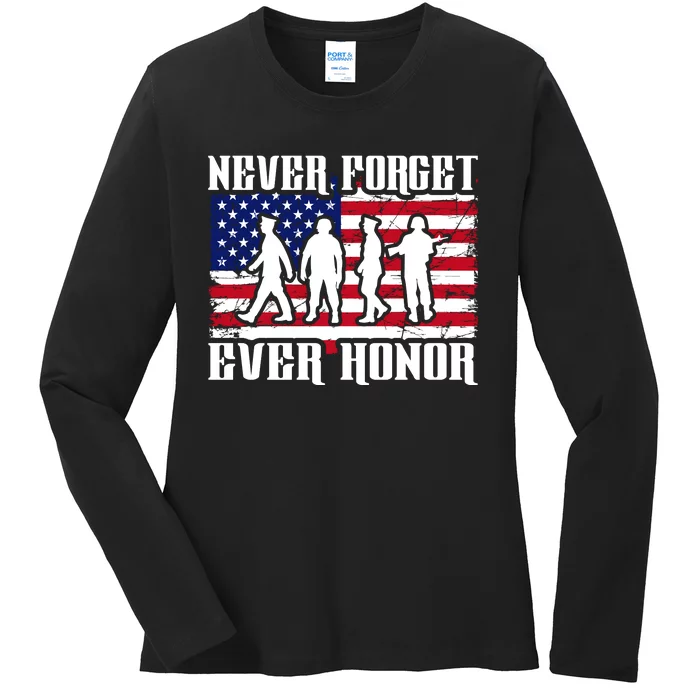 Happy Memorial Day Ladies Long Sleeve Shirt