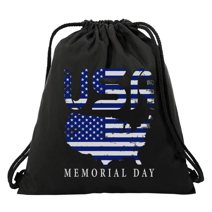 Happy Memorial Day Drawstring Bag