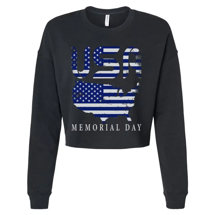 Happy Memorial Day Cropped Pullover Crew