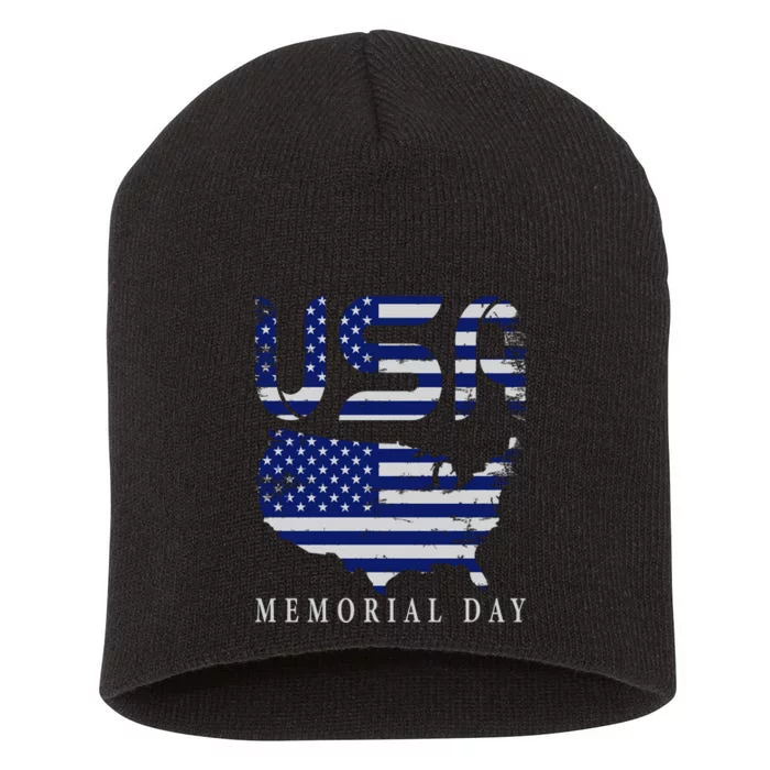 Happy Memorial Day Short Acrylic Beanie