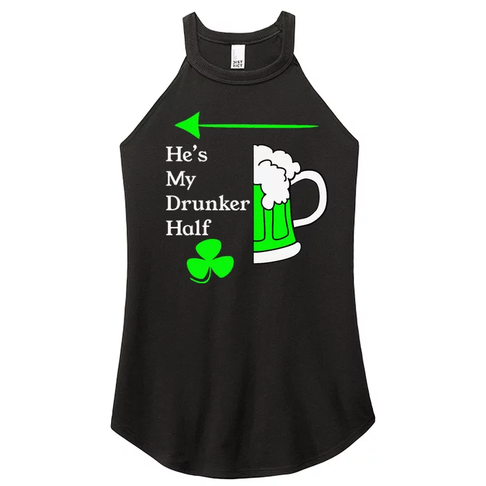 He's My Drunker Half Saint Patrick's Day Couples Funny Women’s Perfect Tri Rocker Tank