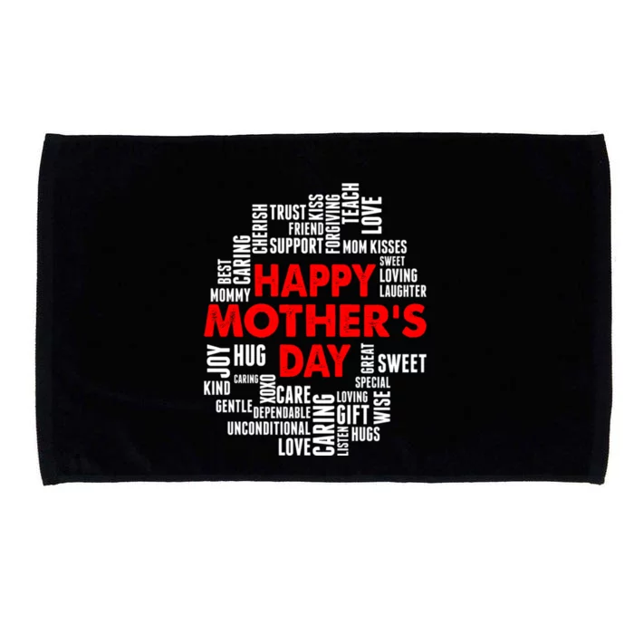 Happy Mothers Day Love You Mom Gift Microfiber Hand Towel