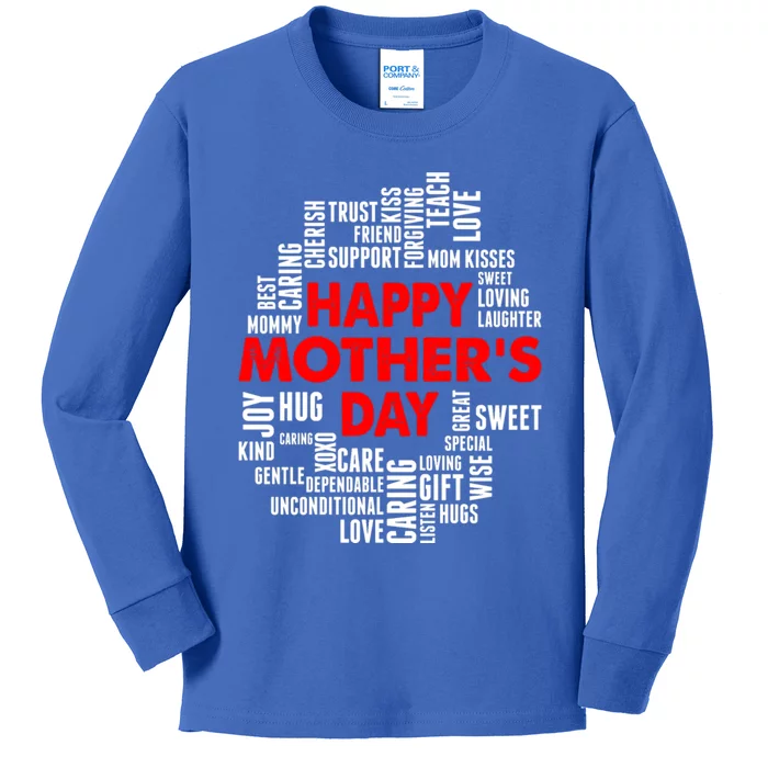 Happy Mothers Day Love You Mom Gift Kids Long Sleeve Shirt