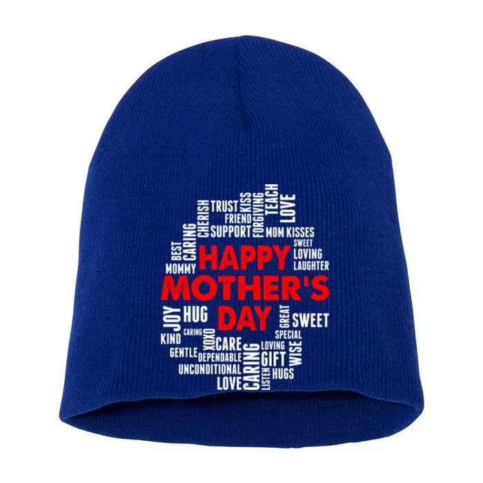 Happy Mothers Day Love You Mom Gift Short Acrylic Beanie