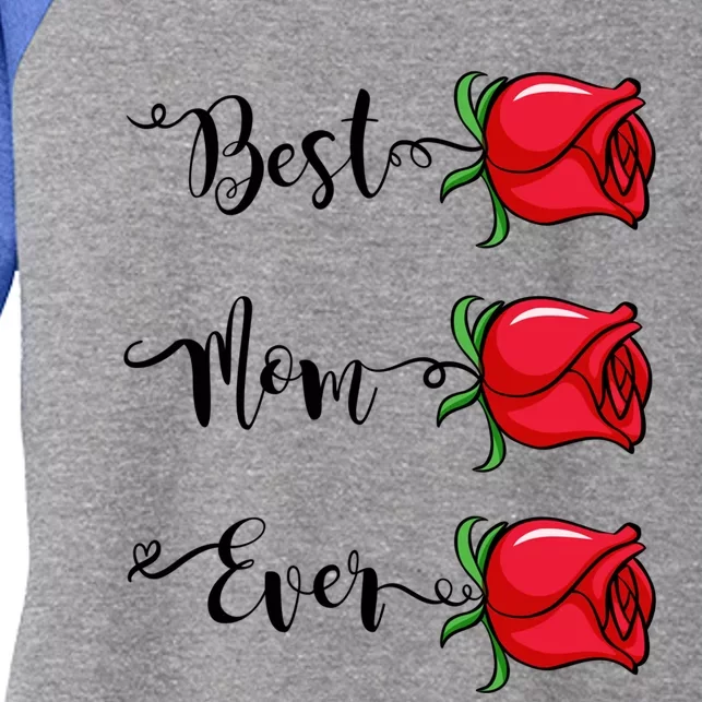 Happy Mothers Day With Love Best Mom Ever Gift Women's Tri-Blend 3/4-Sleeve Raglan Shirt