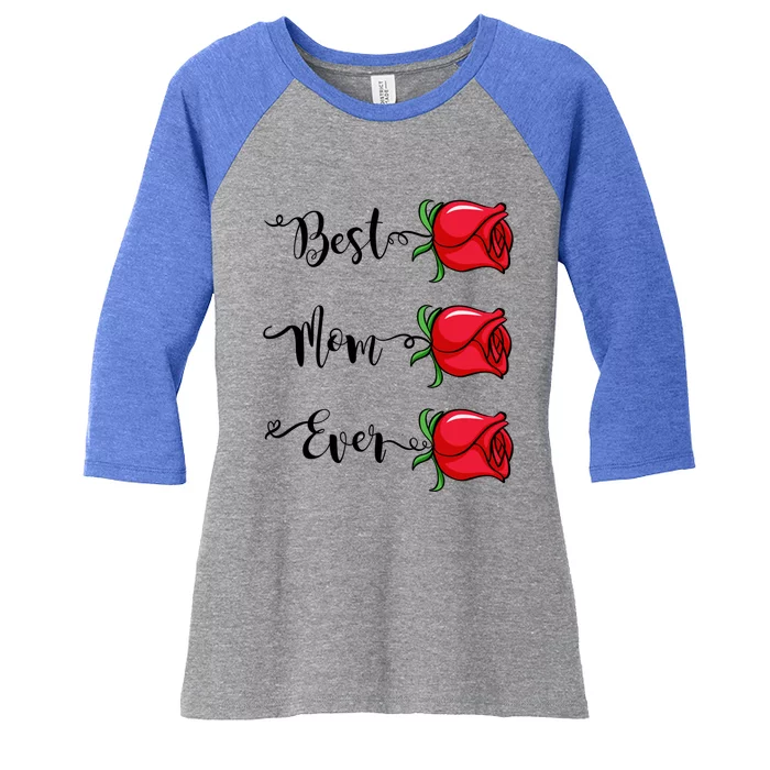 Happy Mothers Day With Love Best Mom Ever Gift Women's Tri-Blend 3/4-Sleeve Raglan Shirt