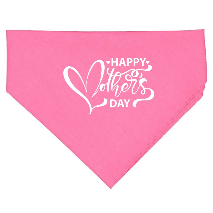 Happy Mothers Day Heart Cute Gift USA-Made Doggie Bandana