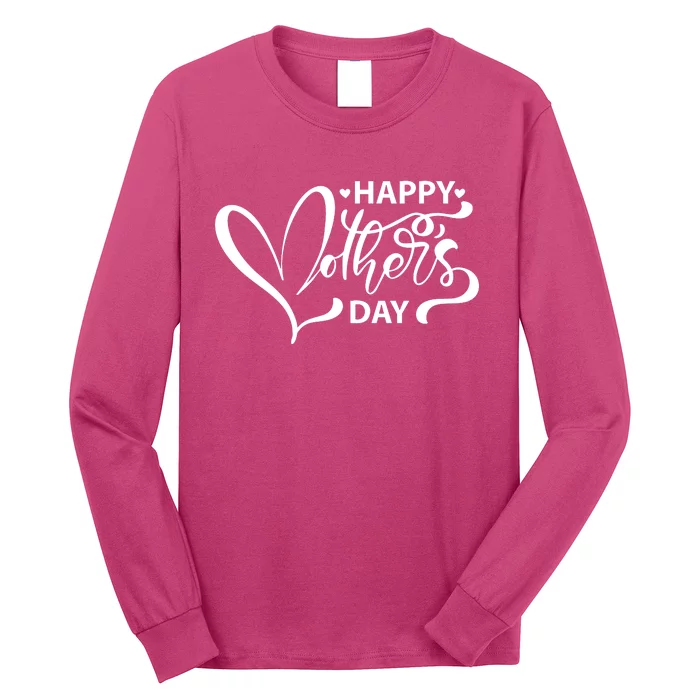 Happy Mothers Day Heart Cute Gift Long Sleeve Shirt