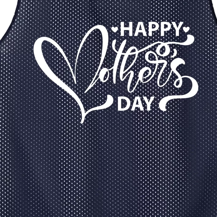 Happy Mothers Day Heart Cute Gift Mesh Reversible Basketball Jersey Tank