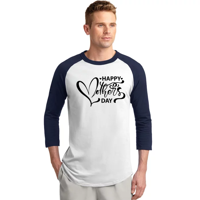 Happy Mothers Day Heart Cute Gift Baseball Sleeve Shirt