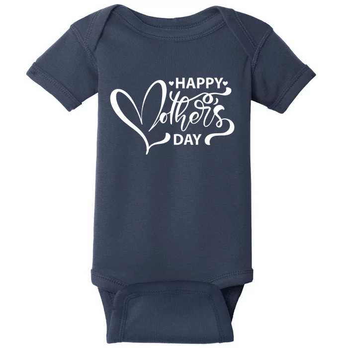 Happy Mothers Day Heart Cute Gift Baby Bodysuit