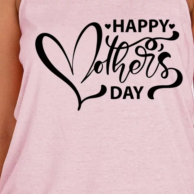 Happy Mothers Day Heart Cute Gift Women's Knotted Racerback Tank