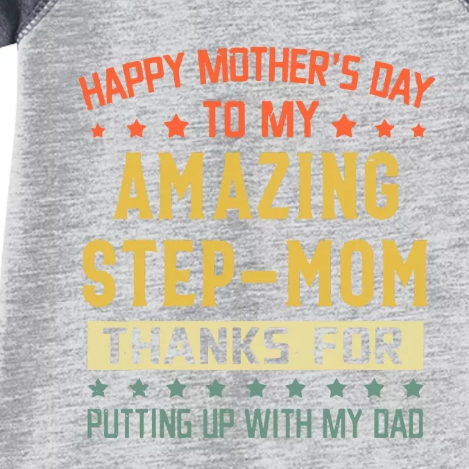 Happy Mothers Day To My Amazing Stepmom Infant Baby Jersey Bodysuit