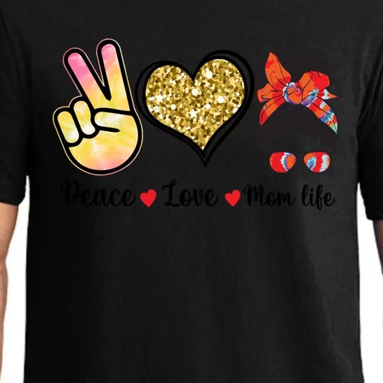 Happy Mother's Day Peace Love Moms Life Funny Gift Pajama Set