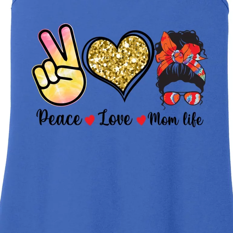 Happy Mother's Day Peace Love Moms Life Funny Gift Ladies Essential Tank