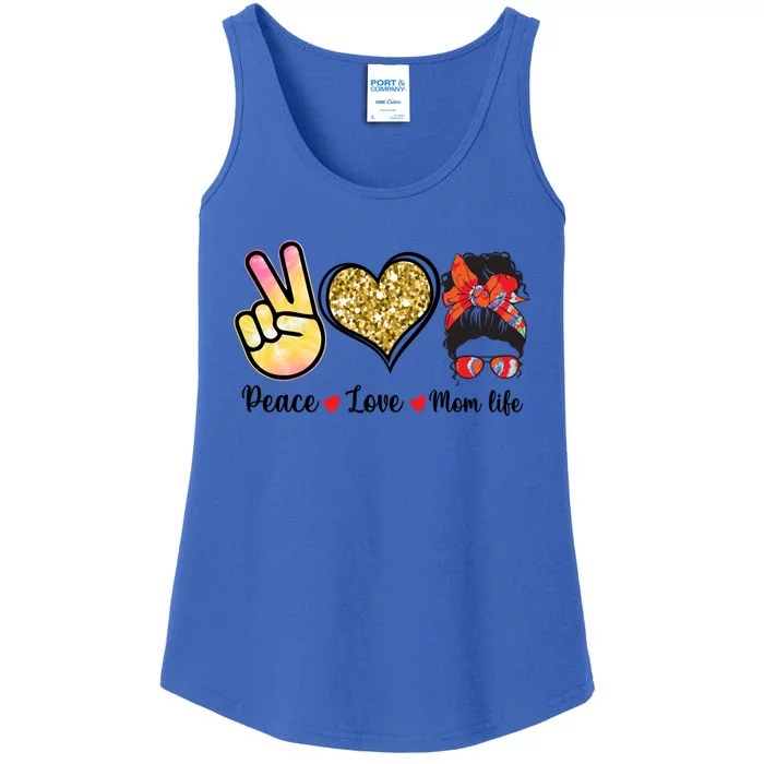 Happy Mother's Day Peace Love Moms Life Funny Gift Ladies Essential Tank